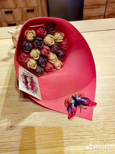 Букет. Шоколадные тюльпаны, шоколадные розы