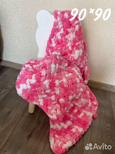 Плюшевый плед ручной работы