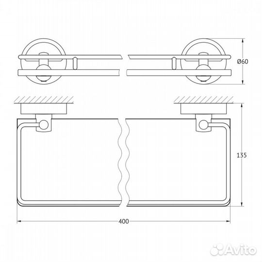 Полка FBS Luxia LUX 014 40 см