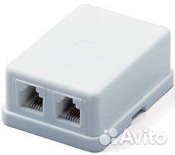 Розетка Hyperline SB-2-6P4C-C2-WH 2xRJ-12 6P4C тел