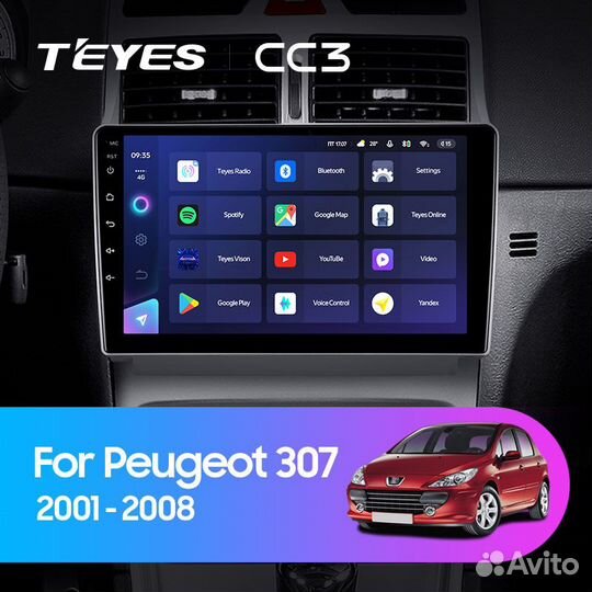 Магнитола Teyes CC3 6/128 Peugeot 307
