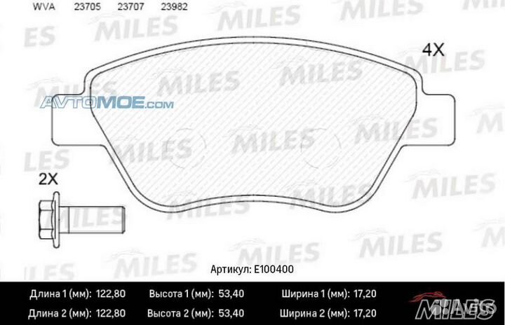 Колодки тормозные fiat albea 01-09 передние E10040