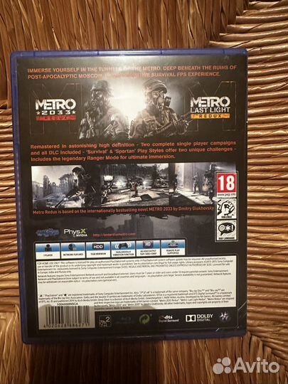 Диск Metro redux PS4