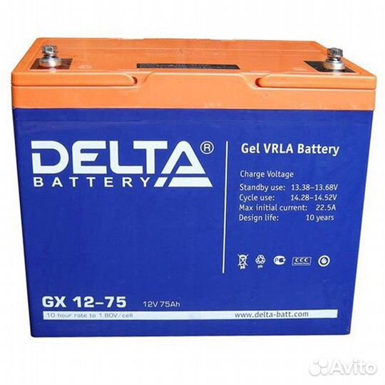 Аккумулятор для ибп Delta GX 12-75 700 А- 75Ач