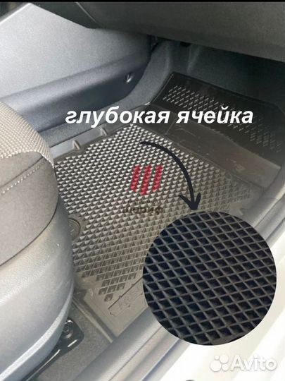 Эва Ева Eva коврики на Ауди Q7 (2015-2021) 3-й ряд