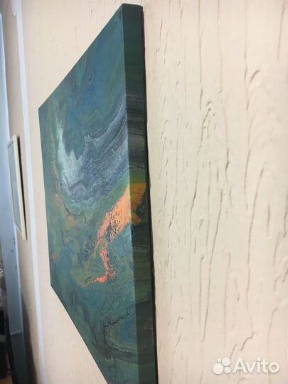 Картина интерьерная, акрил, в стиле Fluid art