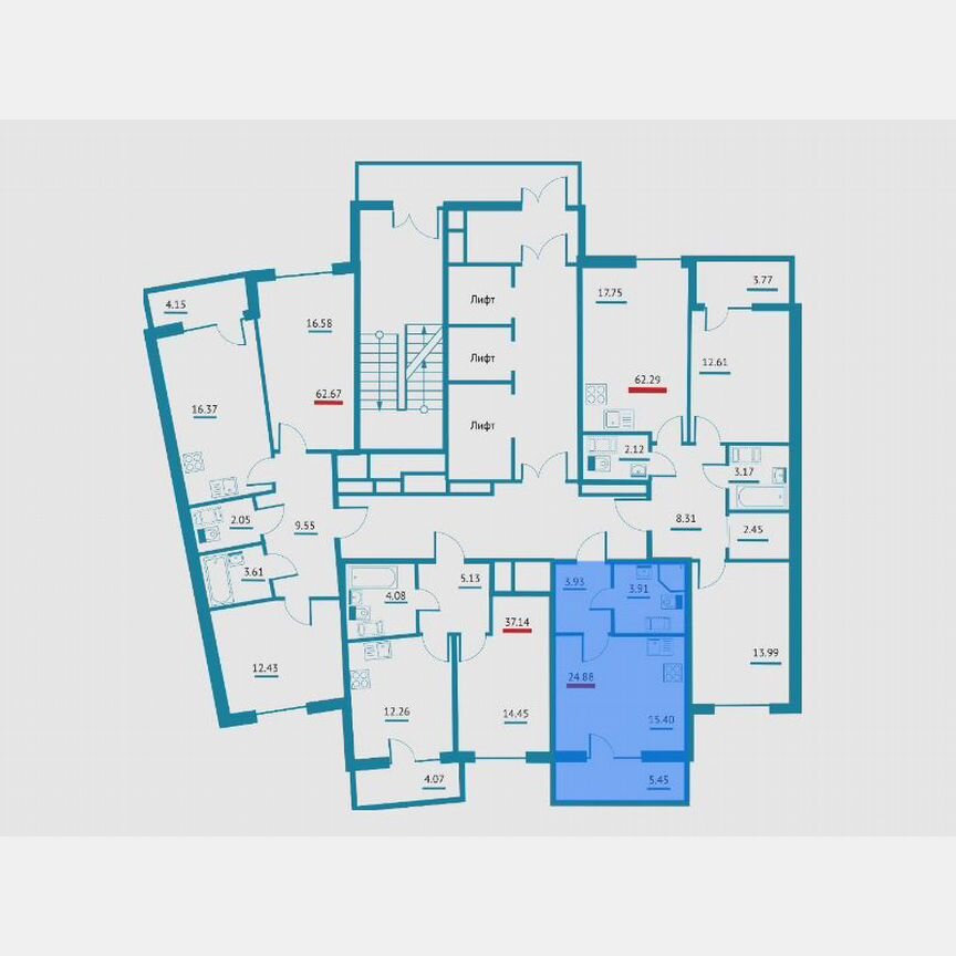 Квартира-студия, 25 м², 10/22 эт.