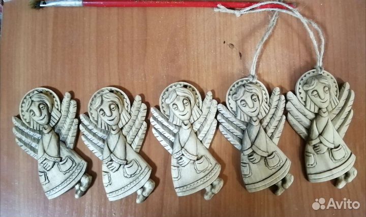 Елочные игрушки деревянные