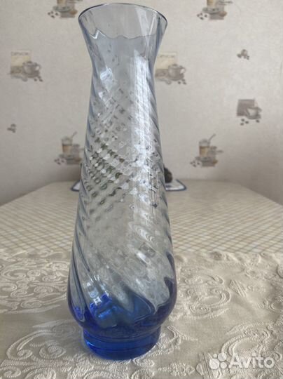 Вазы синее стекло СССР