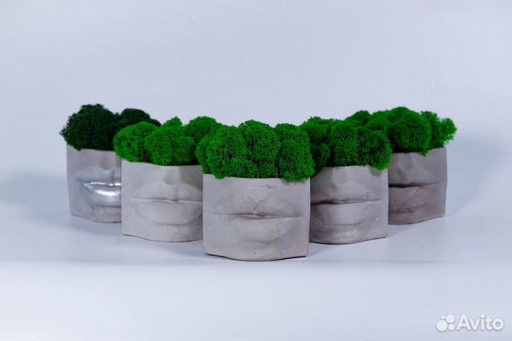 Кашпо из бетона «Губы»