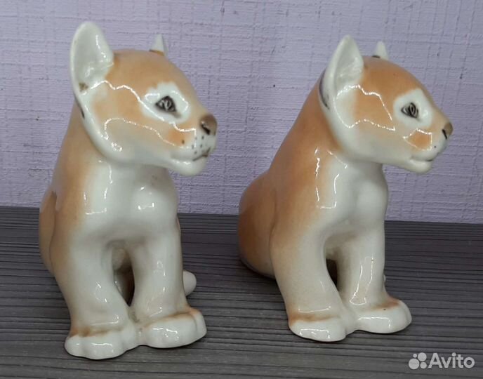 Фарфоровая статуэтка львенок лфз