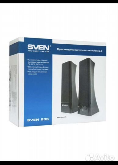 Компьютерные колонки, Ак система 2.0235 новые Sven