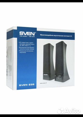 Компьютерные колонки, Ак система 2.0235 новые Sven