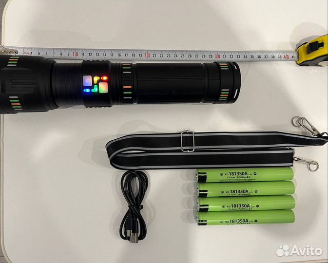 Сверхмощный фонарь, LED фонарик, белый лазер 5000м