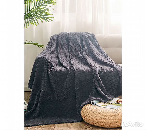 Плед GoodNight Велсофт 180х200, мокрый асфальт