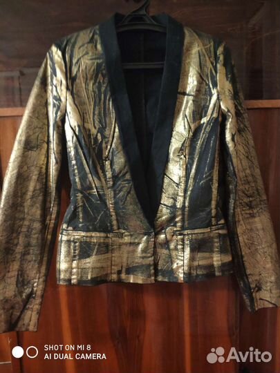 Пиджак mango с золотым напылением