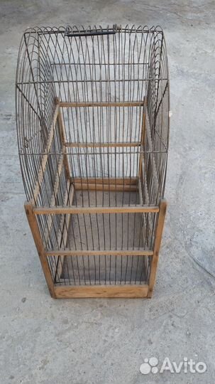 Клетка для птиц из дерева СССР винтаж
