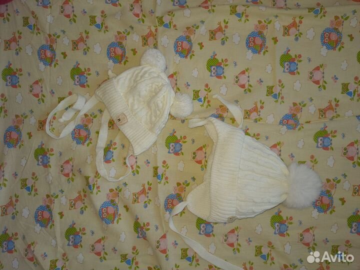 Шапки детские зимние тёплые для новорожденных