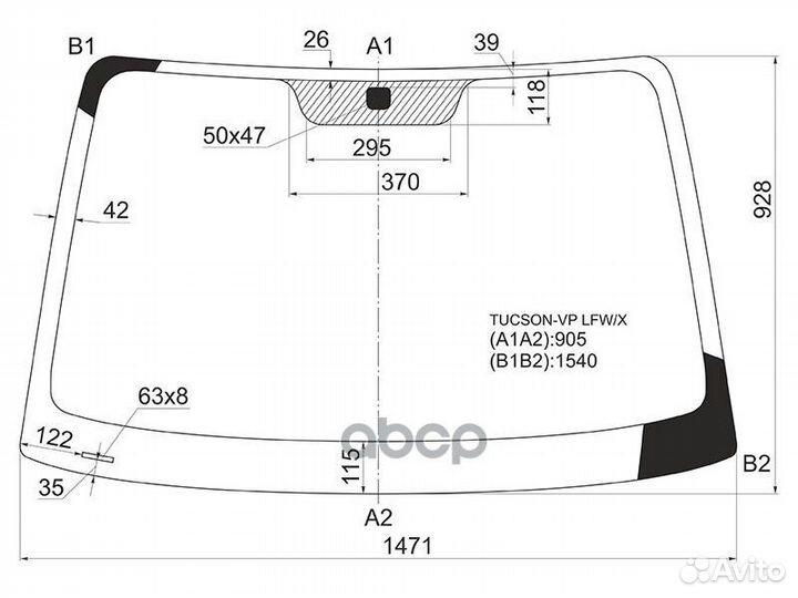 Стекло лобовое Hyundai Tucson 04-09 tucson-VP