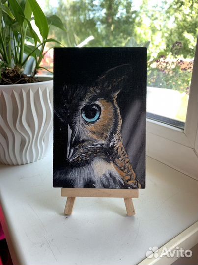 Картина маслом сова