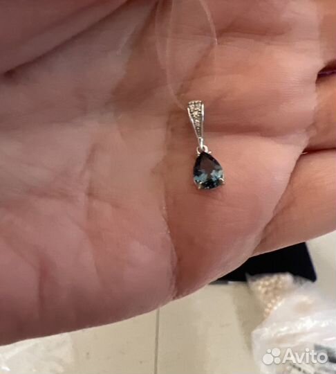 Подвеска с сапфиром и брильянты