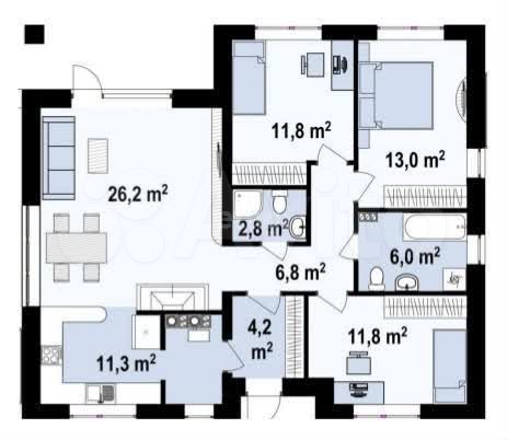 Дом 125 м² на участке 10 сот.