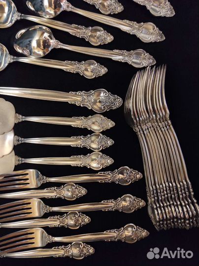 Ложки вилки лопатки мельхиор зид Троянда СССР