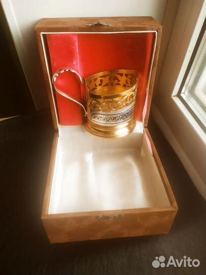 Серебряный подстаканник в коробке Кубачи СССР