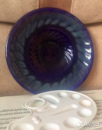 СССР — 60-е. Селёдочница светло-зелёное стекло.саз