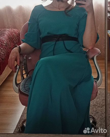 Бирюзовое платье в пол 48р