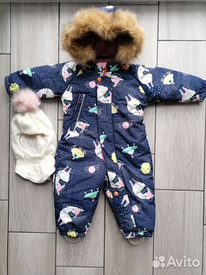 Зимний комбинезон на девочку 74 80 86