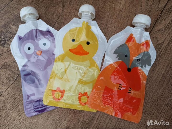 Набор (3 шт) многоразовых пауч пакетов