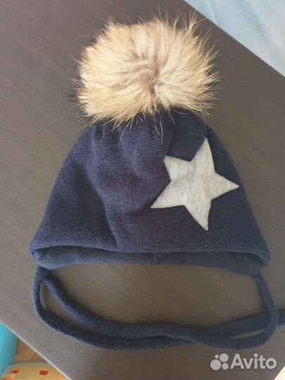 Шапка зимняя с натуральным мехом енота 50-54