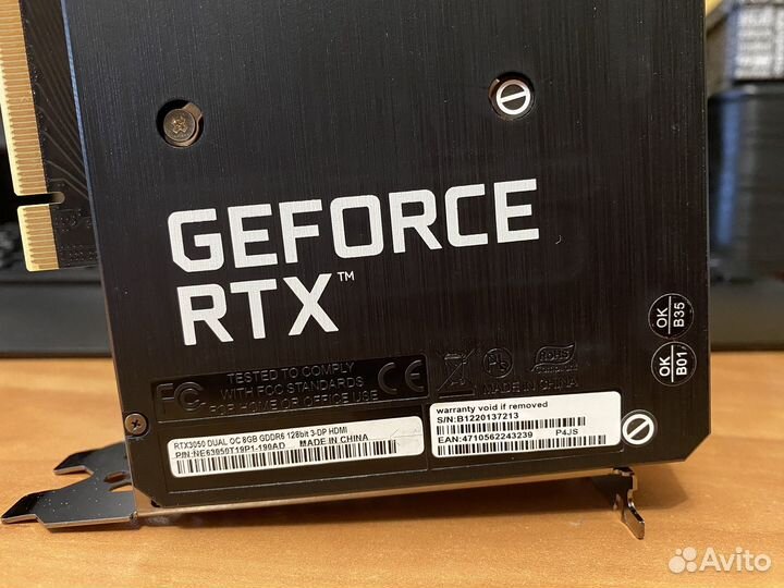 Видеокарта Palit RTX 3050 8Gb OC