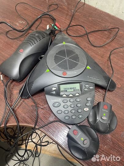 Polycom SoundStation2 конференц телефон и 2 микро