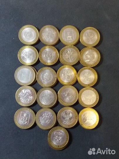 Биметаллические монеты 10 без повторов 21 монета