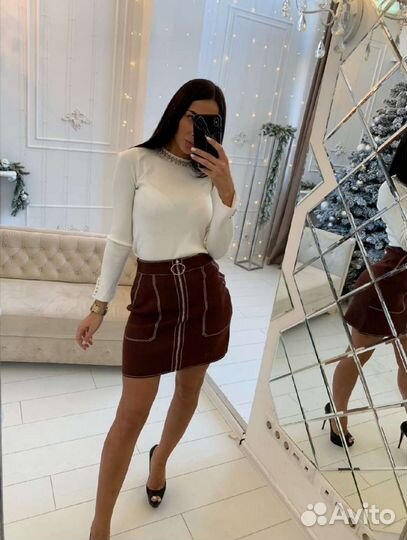 Юбка вязаная теплая