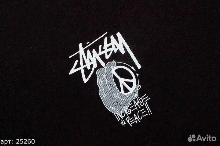 Футболка Stussy hand peace Чёрная