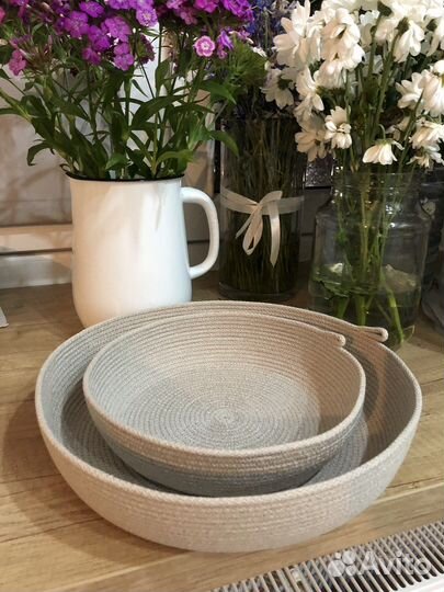 Корзины, сумки, салфетки из шнура