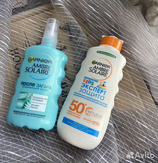 Garnier Ambre Solaire spf 50 и спрей после загара