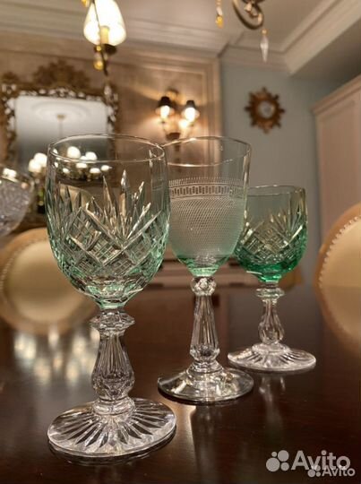 Урановое стекло фужер бокал рюмка цветной хрусталь
