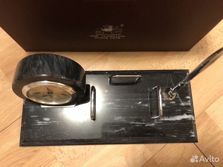 Набор настольный: часы, держатель для бум. блока