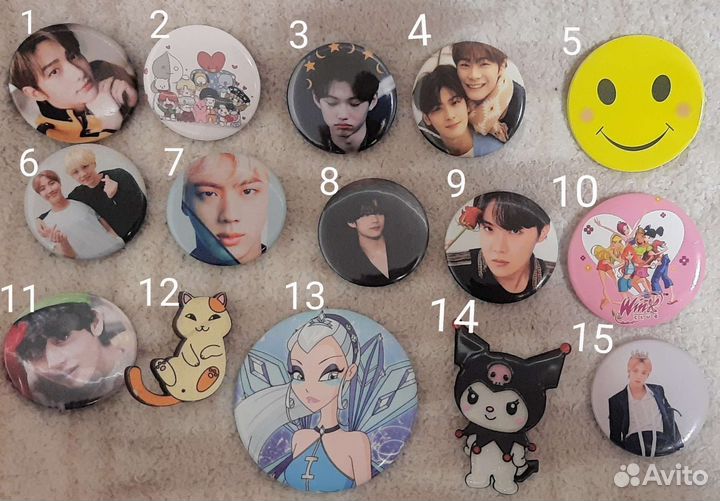 Значки k-pop, разные