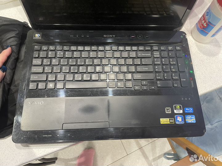 Ноутбук на запчасти sony vaio