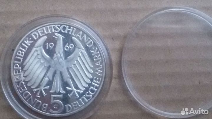 Германия фрг 5 марок 1969 Фонтана Серебро пруф