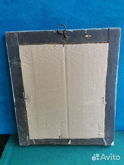 Икона старинная Серафим Саровский литография рама