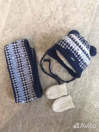 Комплект шапка и шарф зима 40-42