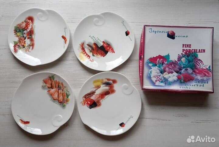 Набор из 4-х тарелок. Керамика. Сделано в Китае