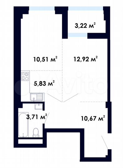 2-к. квартира, 46,9 м², 5/9 эт.