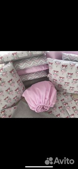 Детская простынь на резинке для круглой кроватки